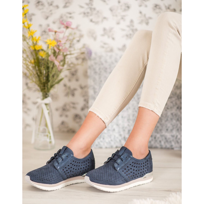 Aclys Openwork Navy blue shoes 1