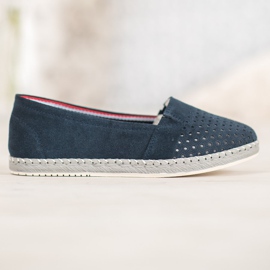 Goodin Openwork Leather Ballerina blue 1