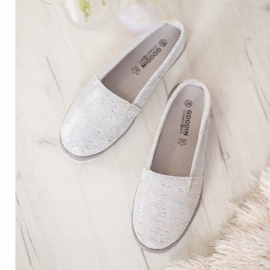 Goodin Leather Ballerinas With Holo Effect grey 1