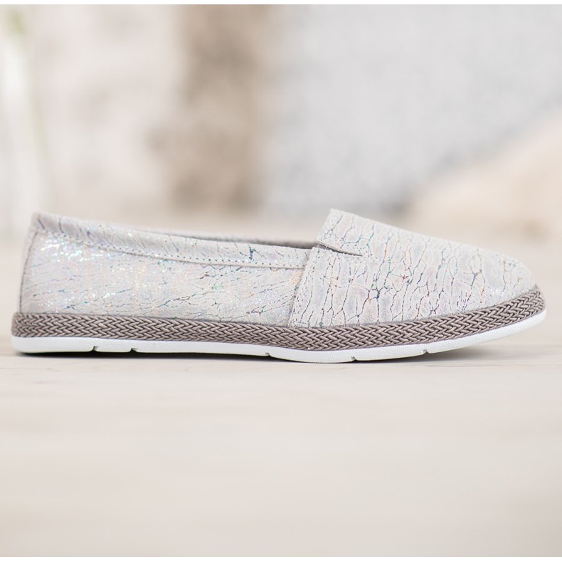 Goodin Leather Ballerinas With Holo Effect grey 2