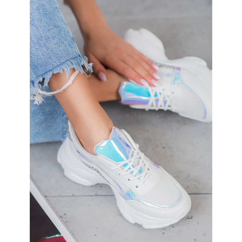 SHELOVET Sneakers With Holo Effect white 1