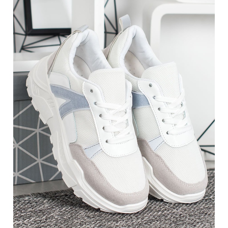 SHELOVET Sports Sneakers white blue grey 1