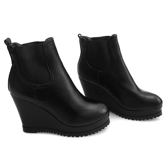 Wedges 9298 Black Boots On Wedge 1