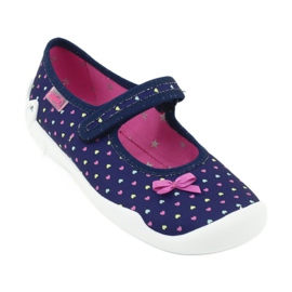 Befado children's shoes 114Y372 hearts navy blue blue pink yellow 1 Befado children's shoes 114Y372 hearts navy blue blue pink yellow 1
