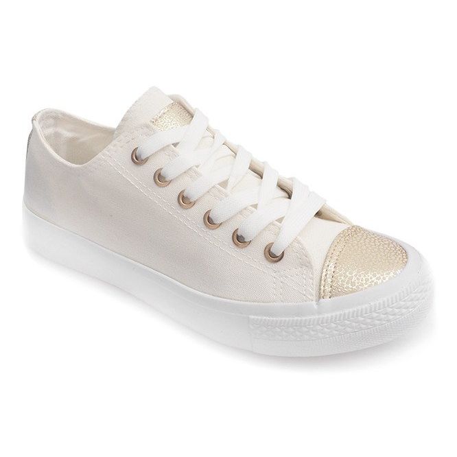 White women's sneakers TL13 yellow 1