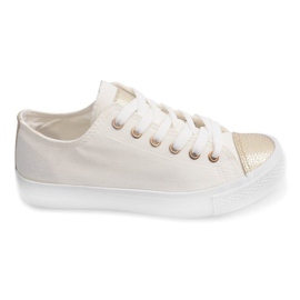 White women's sneakers TL13 yellow 2