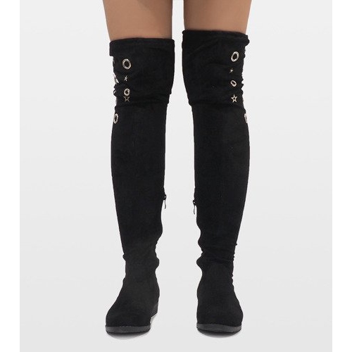 Black suede boots 88-227 1