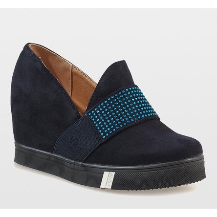 Navy blue pumps on the wedge T1715-2 1
