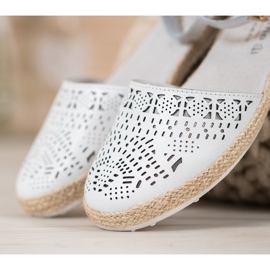 VINCEZA Leather Buckle Shoes white 1