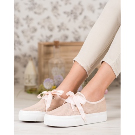 Kylie Sneakers Tied With A Ribbon brown 1