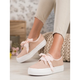 Kylie Sneakers Tied With A Ribbon brown 2