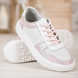 Goodin Leather brocade shoes white 1 Goodin Leather brocade shoes white 1