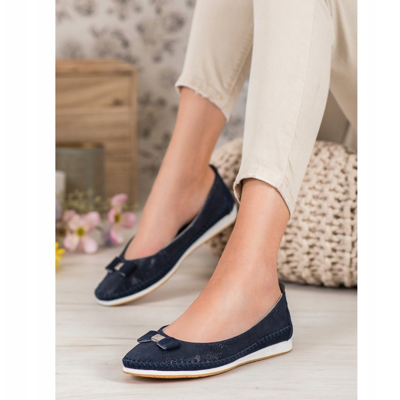 Ballerinas With A Bow VINCEZA navy blue 1