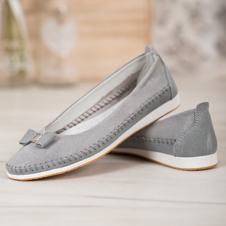 Ballerinas With A Bow VINCEZA grey 1