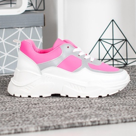 SHELOVET Stylish Sneakers white pink 1