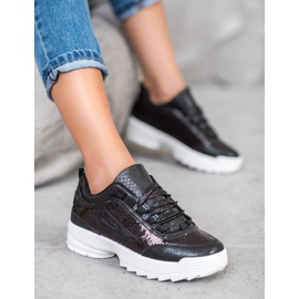 SHELOVET Sneakers With Sequins black 1