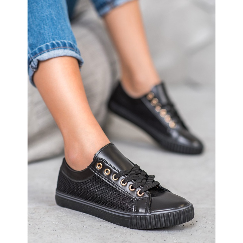Muto Black Sneakers With Mesh 1