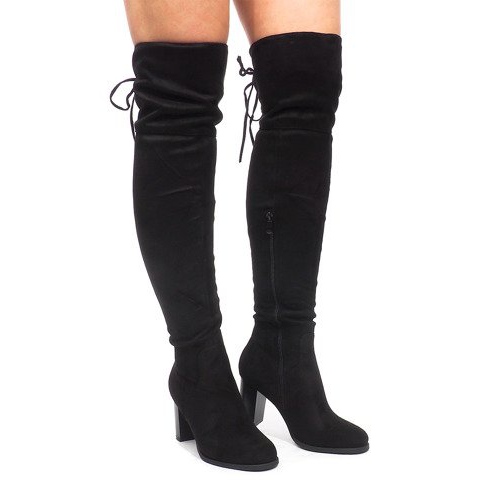 Suede Boots On A Pole AB02-55 Black 1
