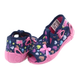 Befado children's shoes 213P118 navy blue blue orange pink yellow 4