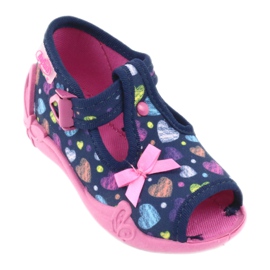 Befado children's shoes 213P118 navy blue blue orange pink yellow 1