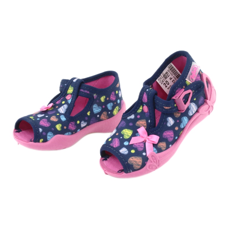 Befado children's shoes 213P118 navy blue blue orange pink yellow 3