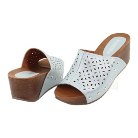 M.Daszyński Women's wedge slippers Daszyński SA144-8 blue 4