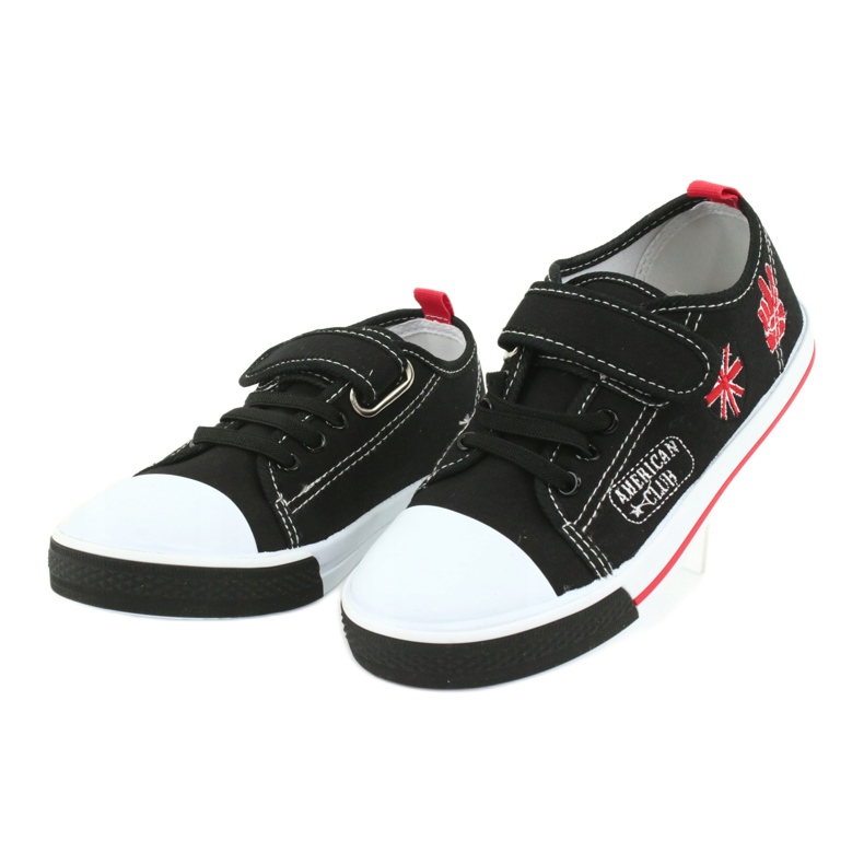 American Club TEN10 Velcro sneakers black red 3