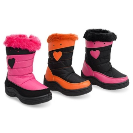 Children's warm snow boots DF86 Black pink 1