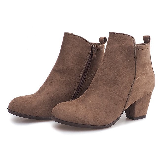 Suede Ankle Boots ZZ-210 Khaki green 1