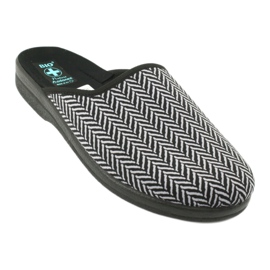 Slippers men's slippers Adanex 25147 herringbone black grey 1