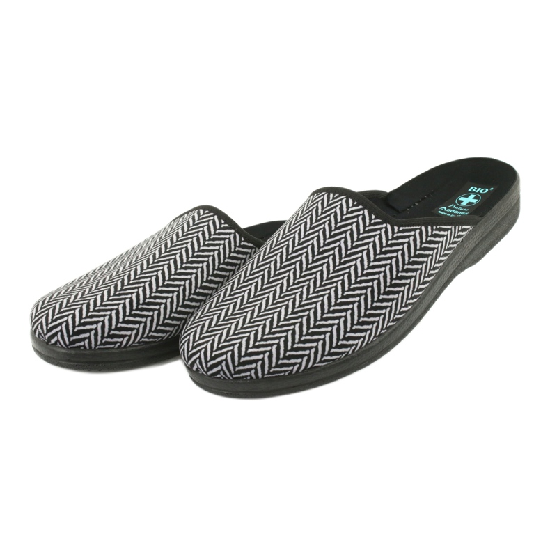 Slippers men's slippers Adanex 25147 herringbone black grey 3