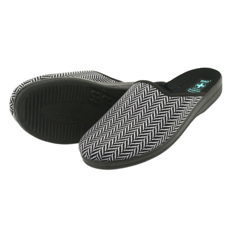 Slippers men's slippers Adanex 25147 herringbone black grey 4