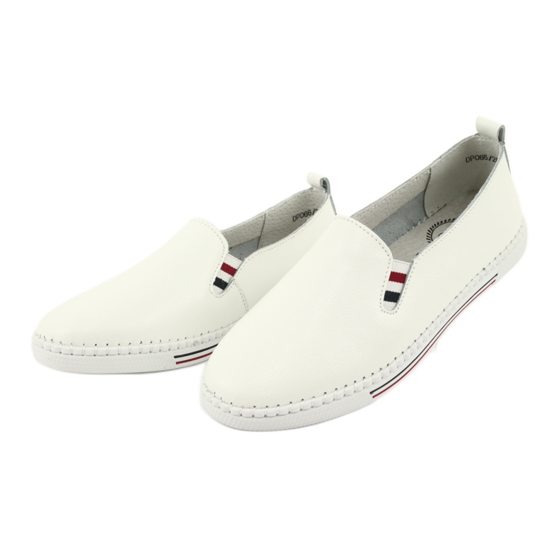 Leather slipony sneakers Filippo DP066 white 3