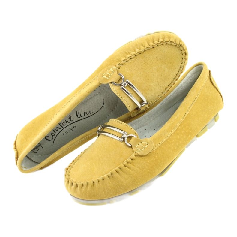 Loafers made of suede leather Filippo DP 1202 yellow 6