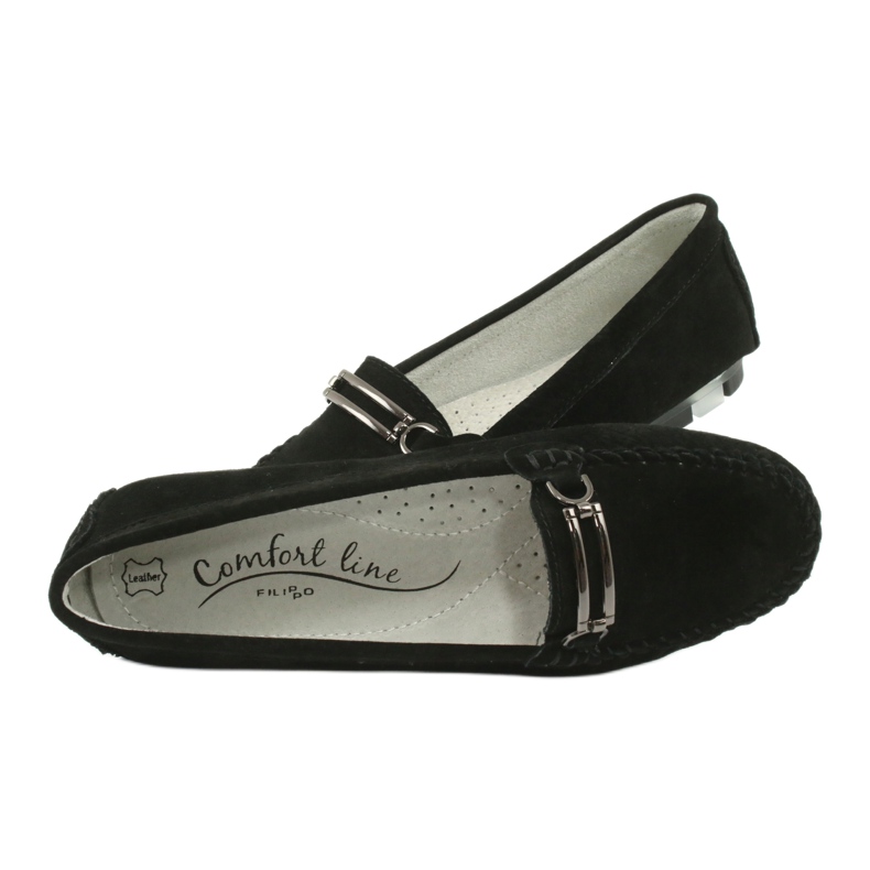 Filippo DP1202 chamois leather moccasins black 6