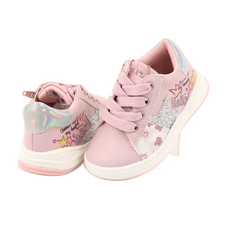 American Club GC15 star sports shoes for girls pink grey 4