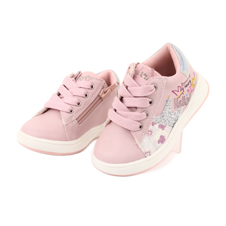 American Club GC15 star sports shoes for girls pink grey 3