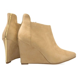 Suede Wedge Pumps TL01-1 Beige 1