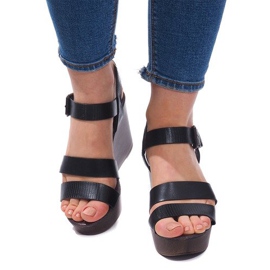 Wedge Sandals H244 Black 1