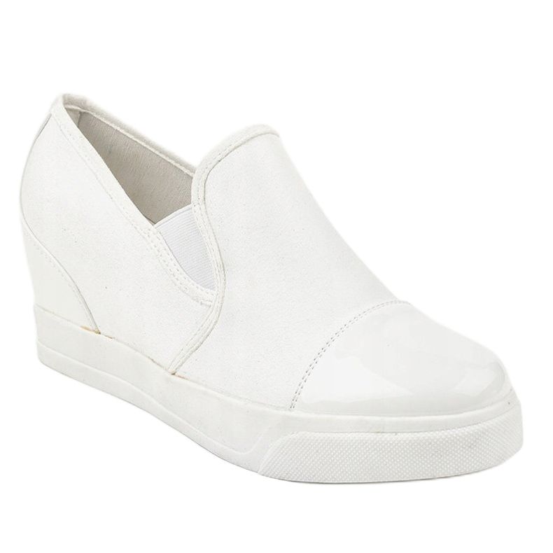 White sneakers on the wedge heel R27-5 1