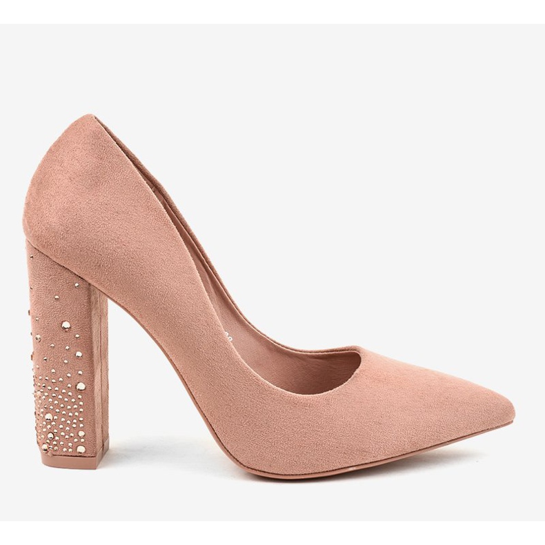 Pink suede pumps on the D-1230 pillar 2