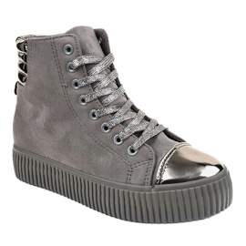 Gray sneakers on the women's platform TL-53 grey 1