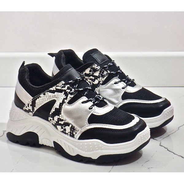 Black A88-56 snake sports shoes grey 2