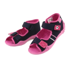 Girls slippers turnips Befado 242p056 navy blue pink 3