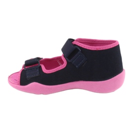 Girls slippers turnips Befado 242p056 navy blue pink 2