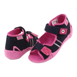 Girls slippers turnips Befado 242p056 navy blue pink 4