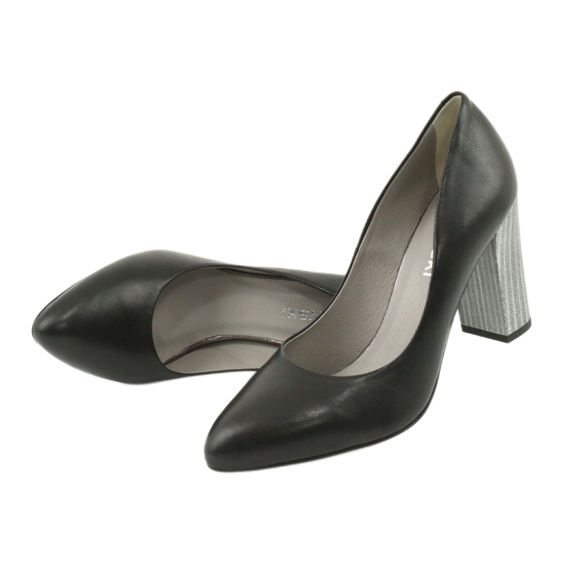 Kaniowski leather pumps on a decorative post 4277 black 5