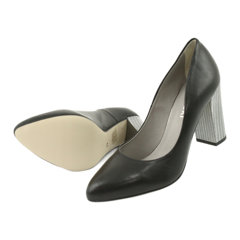 Kaniowski leather pumps on a decorative post 4277 black 6