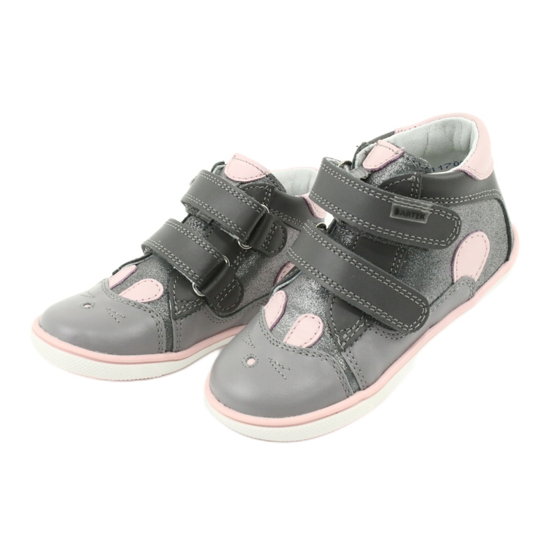 Velcro boots rabbit Bartek 11702 pink grey 3