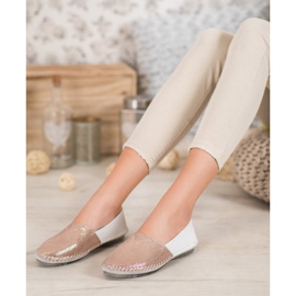 VINCEZA leather slipons white yellow 1